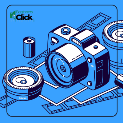 Exploring the Basic Components of a Digital Camera How Digital Cameras Work – Illustration of a camera, lenses, and film, showing the basic components of a digital camera system.